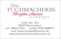 Tuchmacherin Brigitte Harrer Visitenkarte